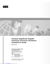 Cisco Catalyst GigaStack Hardware Installation Manual