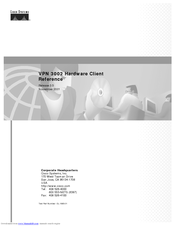 Cisco VPN 3002 Hardware Client Manager Reference Manual
