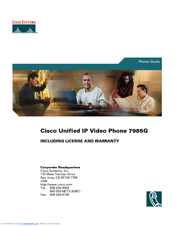Cisco 7985G - IP Phone NTSC Video Phone Manual