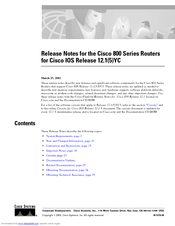 Cisco 811 Release Notes