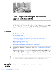Cisco CompactFlash Adapter Installation Manual