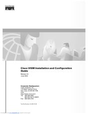Cisco Voice Interworking Services (VISM) Installation And Configuration Manual