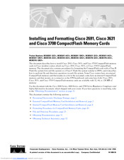 Cisco 2691 Installing And Formatting