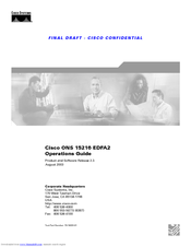 Cisco 15216 EDFA2 Operation Manual