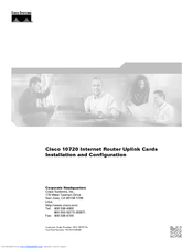 Cisco 10720 Series Installation And Configuration Manual