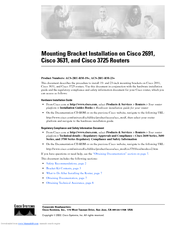 Cisco CISCO3725 Installation Manual