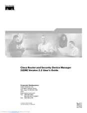 Cisco SDM 2.2 User Manual