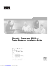 Cisco 831-K9-64 - 831 Ethernet Broadband Router Hardware Installation Manual