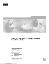 Cisco 827H - Router - EN Hardware Installation Manual