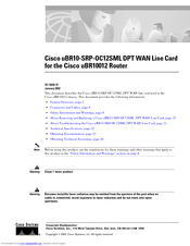 Cisco uBR10-SRP-OC12SML Instructions Manual