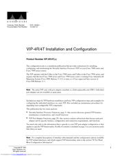 Cisco VIP-4R/4T Installation And Configuration Manual
