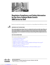 Cisco Catalyst Blade 3000 Series Regulatory Compliance And Safety Information Manual