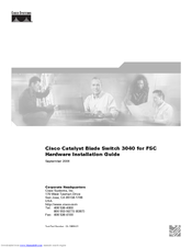 Cisco Catalyst 3040 Hardware Installation Manual