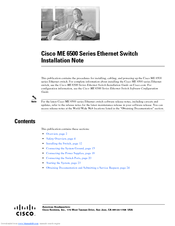 Cisco ME 6500 Installation Manual