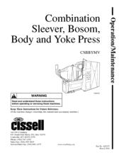 Cissell CSBBYMV Operation & Maintenance Manual