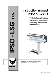 IPSO IPSO RI 800-16 Instruction Manual