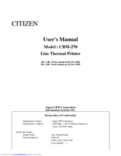 Citizen CBM-270 User Manual