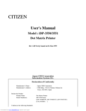 Citizen Idp 3551 Manuals Manualslib