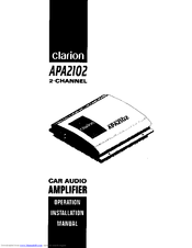 Clarion apa2102 Operation And Installation Manual