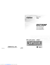 Clarion DXZ735MP Owner's Manual