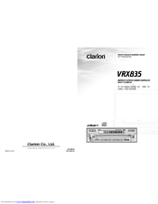 Clarion VRX 835  VRX835 VRX835 Owners & Installation Manual