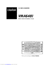 Clarion VMA6481 Owner's Manual And Installation