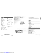 Clarion AX430 Owner's Manual
