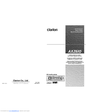 Clarion AXZ610 Owner's Manual