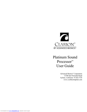 Clarion Platinum Sound Processor User Manual