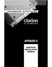 Clarion APX600.5 Operating & Installation Manual