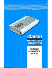 Clarion APX400.2M Operating & Installation Manual