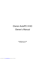 Clarion AUTOPC 310C Owner's Manual