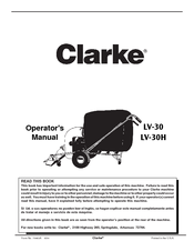 Clarke ALTO LV-30H Operator's Manual