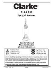 Clarke D18 Operator's Manual