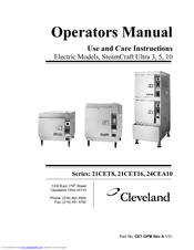 Cleveland Steamcraft Ultra 3 Manuals Manualslib