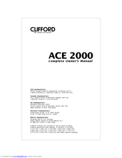 Clifford ACE 2000 Complete Owner's Manual