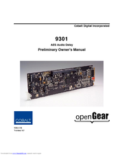 Cobalt Digital Inc openGear 9301 Owner's Manual