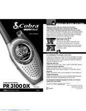 Cobra microTALK PR3150DX Owner's Manual
