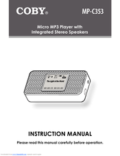 Coby MP-C353 - 512 MB Digital Player Instruction Manual