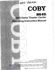 Coby DVD-815 Operating Instructions Manual