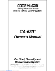 Code Alarm CA-630 Owner's Manual