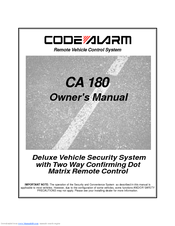 Code Alarm CA 180 Owner's Manual