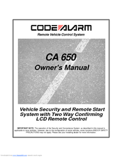 Code Alarm CA 650 Owner's Manual