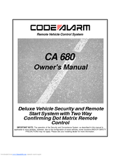 Code Alarm CA 680 Owner's Manual