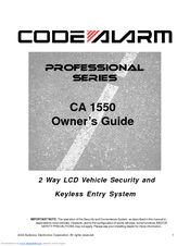 Code Alarm Professional Series CA 1550 Owner's Manual