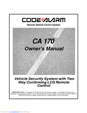 Code Alarm CA 170 Owner's Manual
