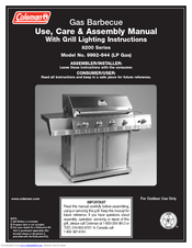 Coleman 8200 Series Use, Care & Assembly Manual