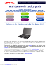 Compaq Presario 1600T Maintenance & Service Manual