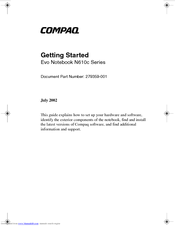 Compaq Evo Notebook N610c Series Getting Started