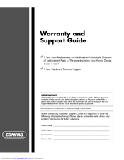 Compaq Presario SG1000 - Desktop PC Support Manual